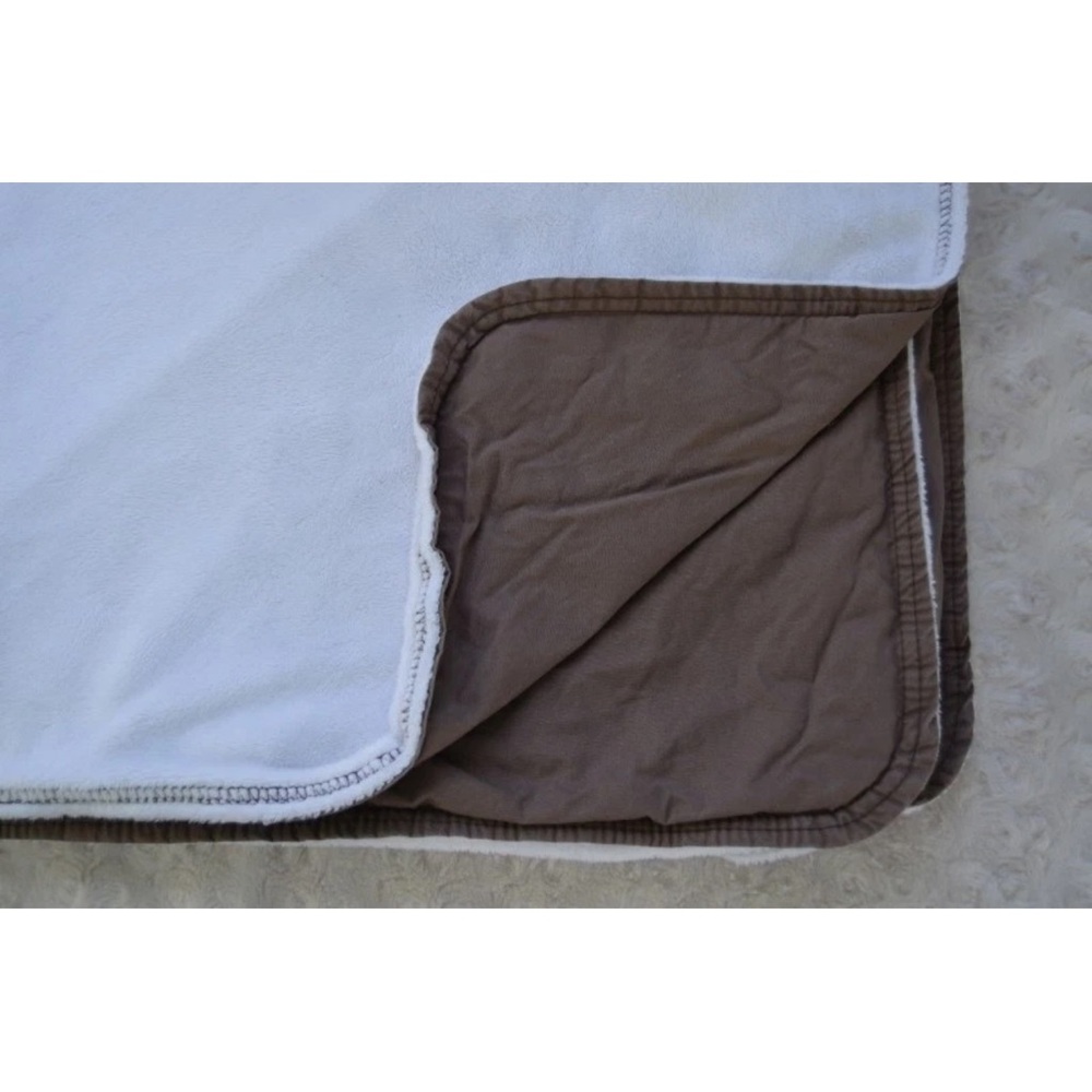 Carousel Designs Baby Blanket White Brown Security Lovey USA Made Reversible